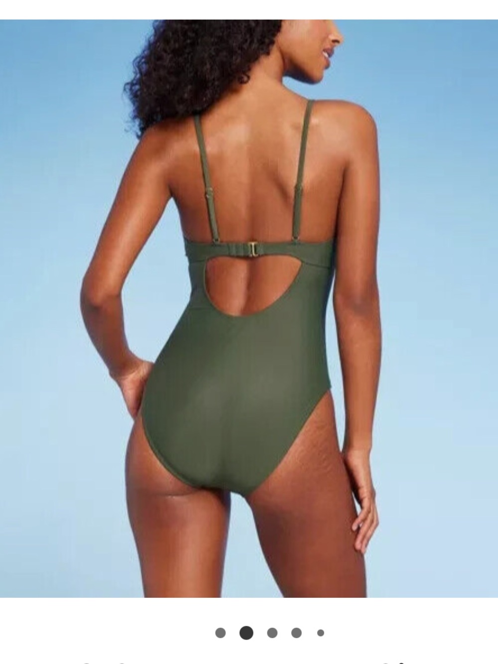 Green Keyhole One Piece - Picture 2 of 5